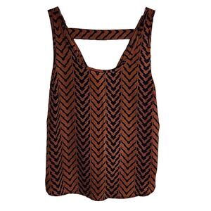 Body Central Copper/Dark Blue Top with Semi Open Back, Medium